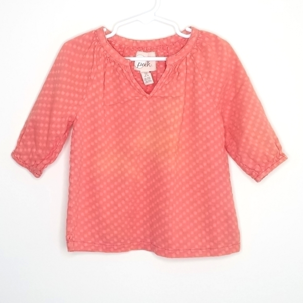 Peek Polka Dot Shirt Blouse V Neck 2/3